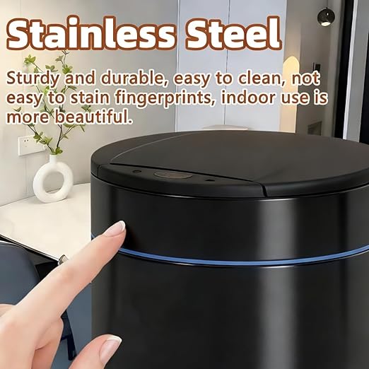 Garbage Can with Lid, Intelligent Sensor Opening and Closing, Small Garbage Can for Living Room, Bedroom, Kitchen and Bathroom (2, White)