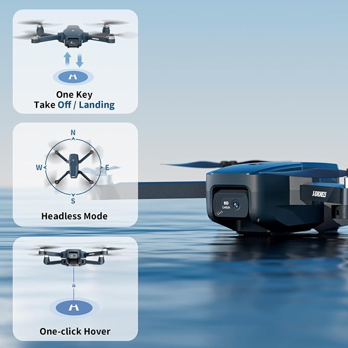X15 Drone with 1080P HD Camera for Adults Beginners, Drone with Brushless Motor, One Key Takeoff/Landing, Trajectory Flight, Gesture Control, 3 Speed Modes, Modular Battery, Gift for Adults
