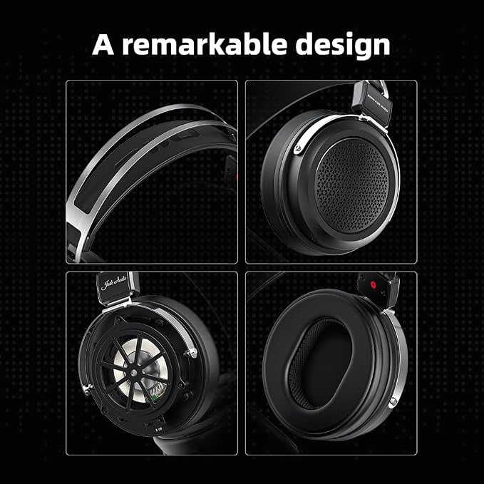 FiiO JadeAudio JT1 Professional Studio Headphones for Recording Gaming Headset with Microphone, 50mm Diaphragms, Hi-Res Music Studio Headset