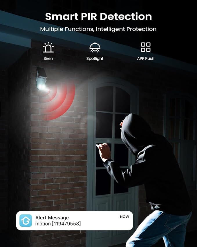 ieGeek 2 Pack S5 Solar Security Cameras Wireless Outdoor – 2K 3MP WiFi Camera with Removable Solar Panel, 360° Pan Tilt, Color Night Vision, AI Detection, 2-Way Audio, IP66 for Home Security