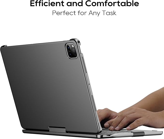 edaiser Swivel Keyboard Case for Apple iPad 11th Gen 2025 (A16) & iPad 10th Generation (10.9-inch); 360 Degree Rotatable Cover and Pencil Holder, Multi-Touch Trackpad, RGB Backlit, Space Gray
