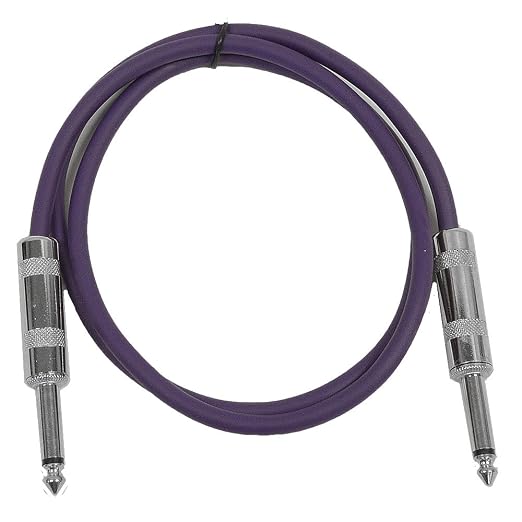 Seismic Audio - SASTSX-2 (6 Pack) - 2 Foot TS 1/4" Guitar, Instrument, or Patch Cables Purple