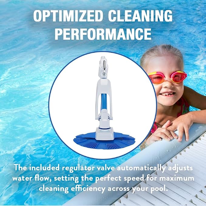 Doheny's ProVac Plus Automatic Suction Swimming Pool Cleaner | Cleans from Waterline to Pool Bottom | Regulator Valve Automatically Adjusts Flow | No Tools or Electricity Needed! | for Inground Pools