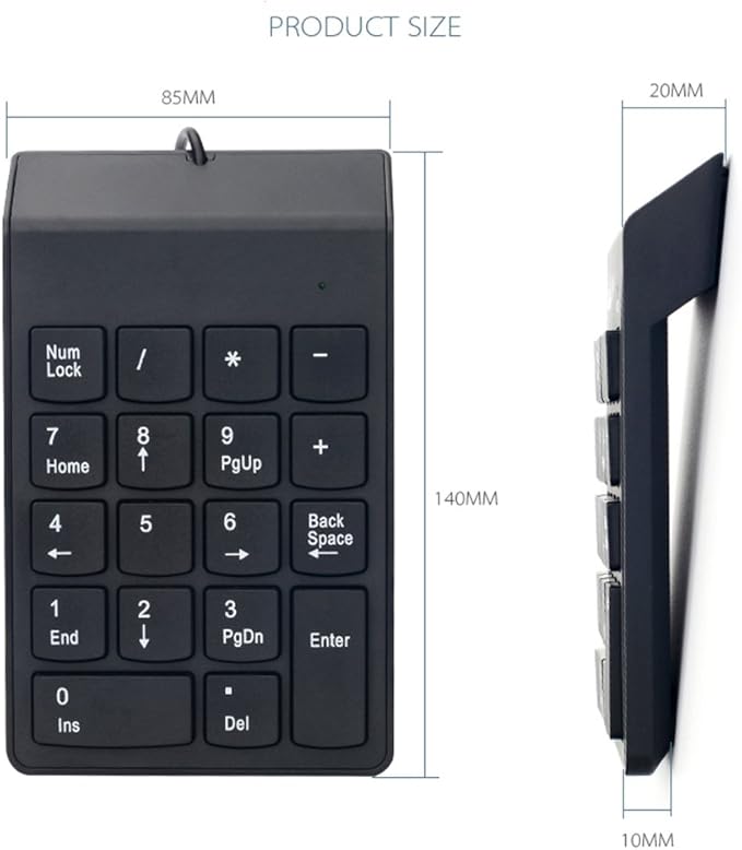 Kadaon Numeric Keypad,USB Keypad, USB 18 Key Number Numeric Keypad Keyboard for Laptop/Notebook PC Computer