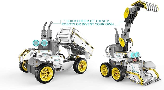 UBTECH JRA0203 JIMU Robot BuilderBots Series: Overdrive Kit/App-Enabled Building and Coding STEM Learning Kit (410 Parts and Connectors), Yellow