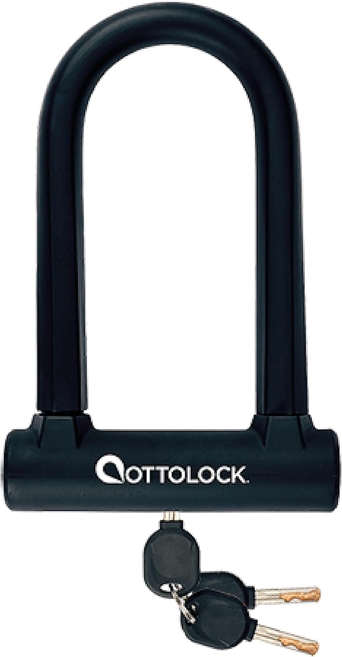 OTTOLOCK Sidekick Compact U-Lock – Lightweight Anti-Theft Bike Lock for Road, Mountain & Electric Bikes with Keys | bike-locks
