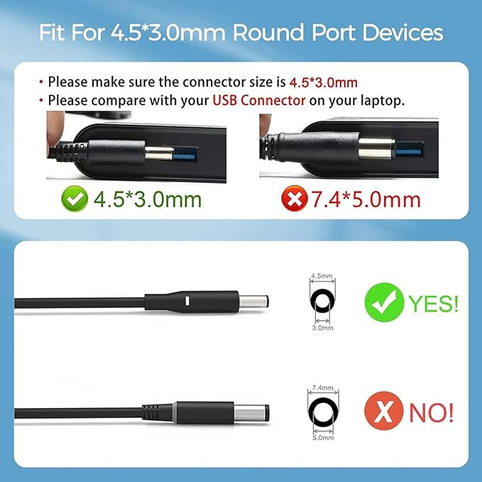 130W AC Adapter Charger for Dell OptiPlex 9020 7010 7020 7040 7050 7060 7070 7080 5050 5060 5070 5080 5090 3040 3050 3070 3080 3090 MFF Business Desktop,Inspiron 5420 5415 5410 All-in-One Power Cord