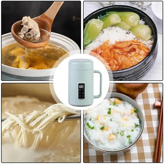 Electric Stew Pot Kettle Slow Cooker 1l Large Capacity Multi-functional Rice Cooker Portable Electric Kettle for Travel Dormitory 500W Food Steamer Noodles Pasta Heater Hotpot