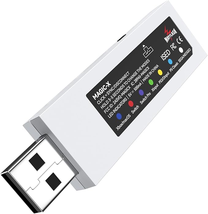 MAYFLASH Magic-X Wireless Bluetooth USB Adapter for Xbox Series S/X, Xbox One, Switch, macOS, Windows, Raspberry Pi, Compatible with PS5, PS4, Xbox Bluetooth Controller and More