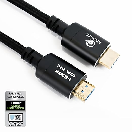 10K 8K 4K Certified HDMI 2.1 Cable, 3 Ft 48Gbps Ultra High Speed HDMI Cable, Support 10K@30Hz 8K@60Hz 4K@120Hz, D-HDR, EARC Dolby Atmos for TV, Projector, Monitor, PS5/4, Xbox, Laptop