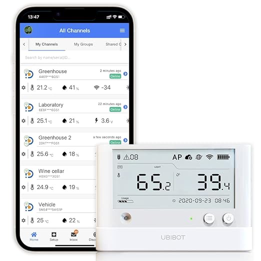 WS1-Pro WiFi Temperature Humidity Illumination Monitor - Accurate Sensing, Multiple Alerts, External Probe Expansion, Device Sharing, Scheduled Report, 4.4” LCD, Alexa & IFTTT, 2.4GHz WiFi