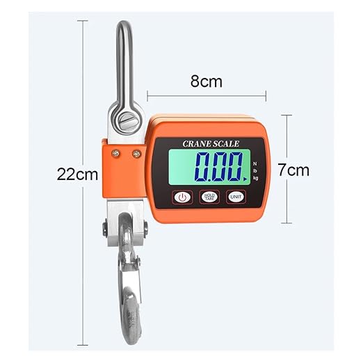 500Kg Digital Crane Scale Portable Hanging Heavy Duty 300Kg LCD Backlight Industrial Hook Scales Unit Change(300kg Blue)