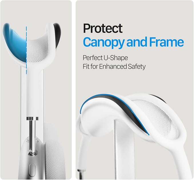 AirPods max Stand with Sleep Mode, Headphone Stand for Desk, Aluminum, Anti-Slip Base, Anti-Scratch Touch Surface(Silver)