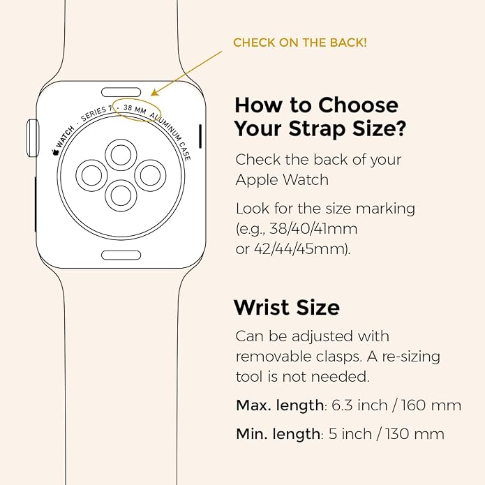 My Pretty Strap - Compatible Apple Watch Band Strap, Stainless Steel Fashion iWatch Replacement Strap- Easy Resizing, No Tool Needed, Fits Most Wrists- Series 1-11, SE and Ultra