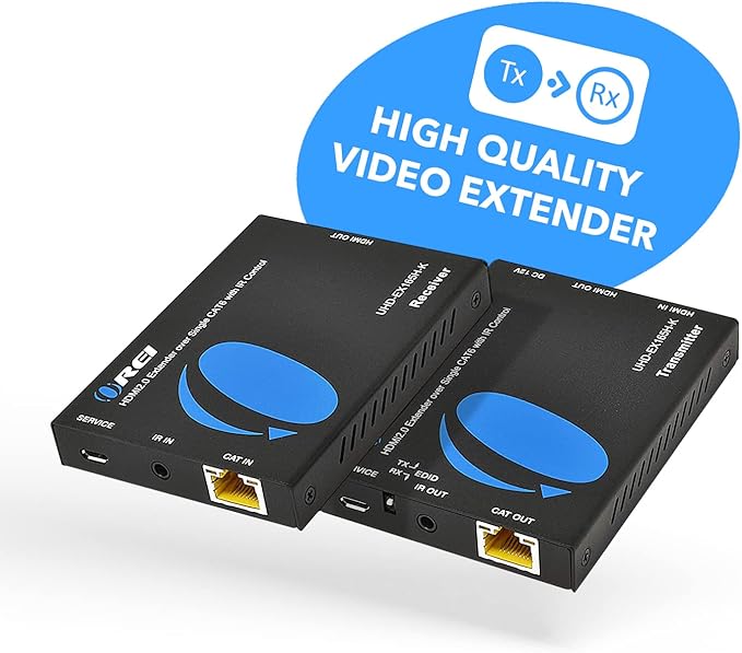 OREI HDMI Extender Over Cat6 165ft - 4K@60Hz with IR, Loop Out, EDID, PoC