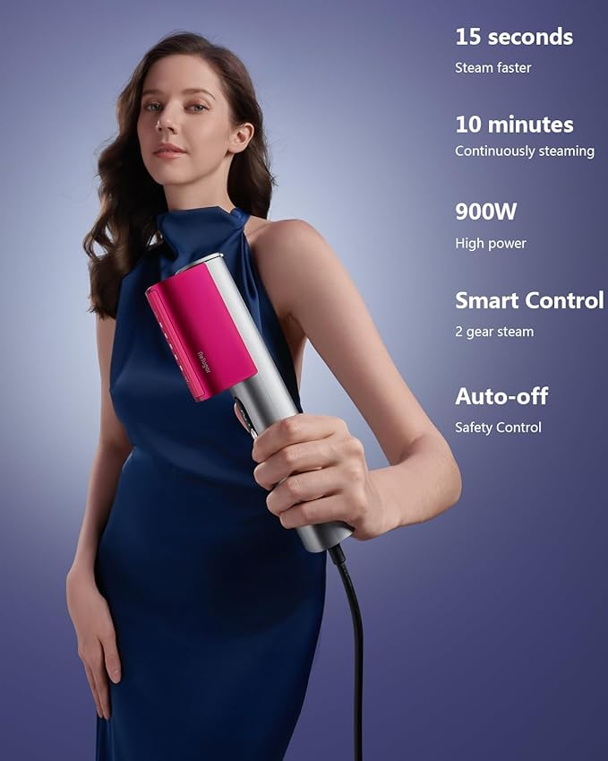 nesugar G3 Pro Smart Handheld Steamer for Clothes – Global Voltage Adaptation, Palm-Sized & Lightweight (0.8lb), Dual Steam Modes, Auto Shut-Off, Travel & Home Double Use (sliver gray)