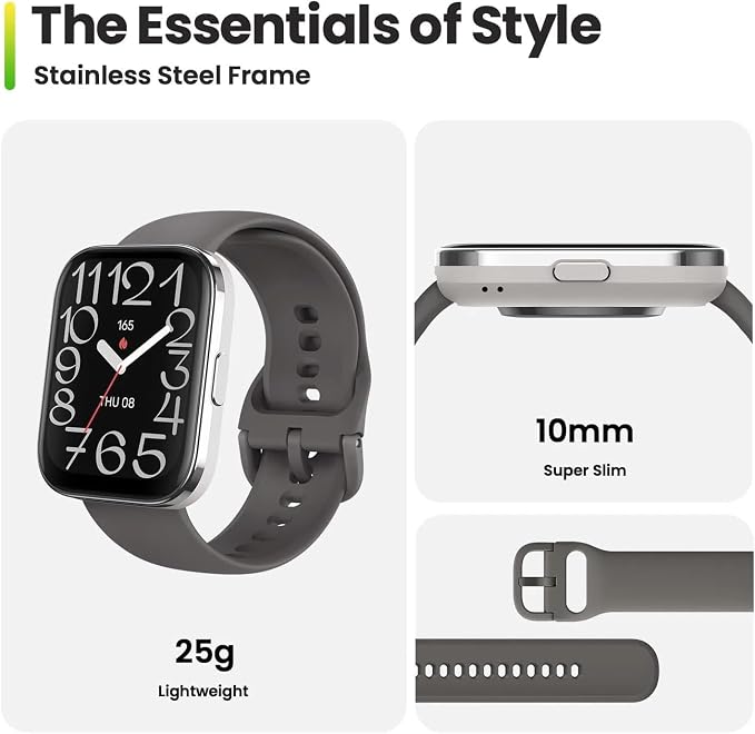 Amazfit Bip 5 Unity Smart Watch 46mm, 11-Day Battery, Fitness Activity Tracker with 120+ Sports Modes, Heart Rate & Sleep Monitor, Customizable Watch Faces, for Android & iPhone, Charcoal