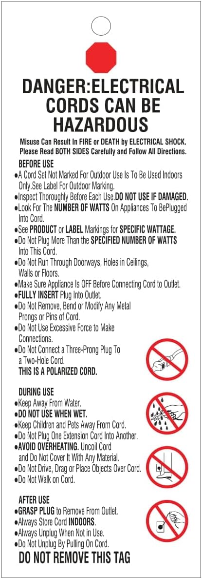 Amazon Basics 6 foot 2-Prong Indoor Rectangle Extension Cord Power Strip - Flat Plug - 13 Amps, 1625 Watts, 125 VAC - 2-Pack, White