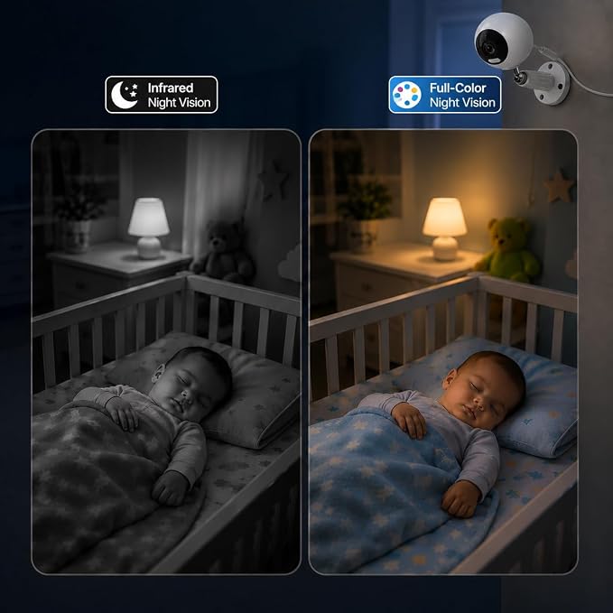 Cameras for Home Security, 3MP Security Camera Indoor Outdoor with Motion Detection, Color Night Vision, 5G/2.4G WiFi, 2-Way Audio, Baby Monitor, Pet Camera, Plug-in WiFi Camera, SD/Cloud
