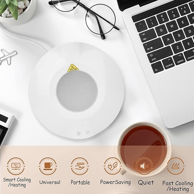 USB Coaster,Cup Pad,Coaster,USB Charging Mat,Insulated Pad Mat,Dual Use USB Cooler Warmer Cup Coffee Tea Beverage Cans Cooler & Warmer Heater Chilling Coasters,(White)