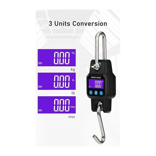 Hanging Scale, 300KG/ 600LB Heavy Duty Crane Scale Digital Electronic Hanging Weigher Rechargeable Industrial Hook Scales Unit Switch for Gym,Hunting,Travelling