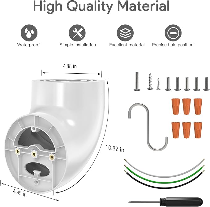 Eave Mount for Ring Floodlight Camera Wired Pro/Plus,Ring Floodlight Cam Pro (2nd Gen), Blink Wired FloodLight Cameras &Wyze Flood Iight Camera V2 and Roku Flood Light CAM