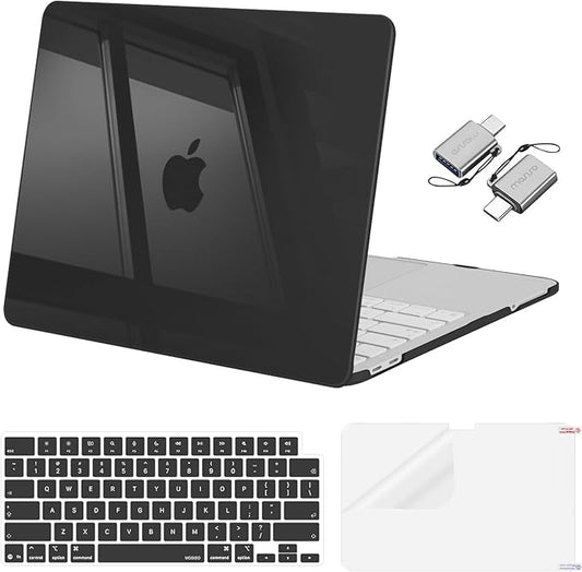 MOSISO Crack-Resistant Cover Compatible with MacBook Neo Case 13 inch 2026 Release Model A3404 with A18 Pro Chip, Protective Hard Shell&Keyboard Cover&Screen Film&Type C, Crystal Black