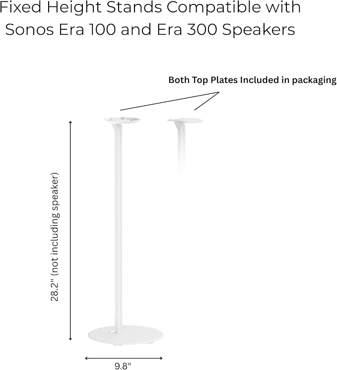 ynVISION.DESIGN Fixed Height Floor Stands Compatible with Sonos Era 100, Era 100 SL, Era 300 Speakers - Surround Sound Speaker Stands with Cable Management, Sleek and Secure, 28.2" w/o Speaker, 2 Pack