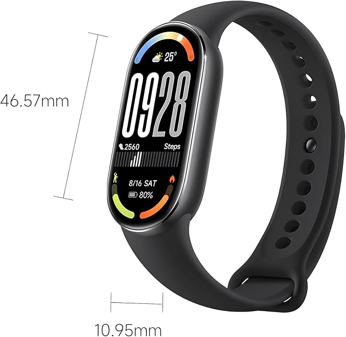 XIAOMI Mi Smart Watch Band 10, 5ATM Waterproof Fitness Step Tracker Sports Digital Smart Watch Health Band for Men Women, 1.72" AMOLED Display, 150+ Sports Modes 24/7 Sleep Monitor (Black)