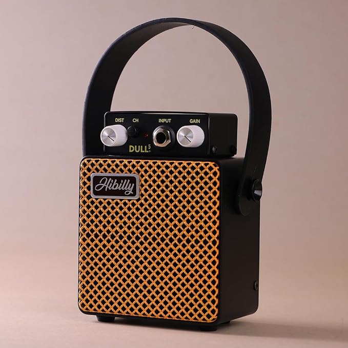 Rechargeable 5W Mini Guitar Amplifier, Full-Metal Pocket Amp with 3" Speaker, Clean/Overdrive/Distortion Modes & Bluetooth Music/Backing Track Mixing- Dull 5