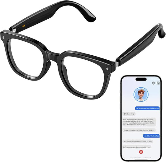 2026 Latest Smart Audio Glasses with Bluetooth, Open-Ear Speakers, Music & Hands-Free Calls, AI Voice Assistant,Translation for 164+ Languages Lightweight Wearable Tech Glasses for Men & Women