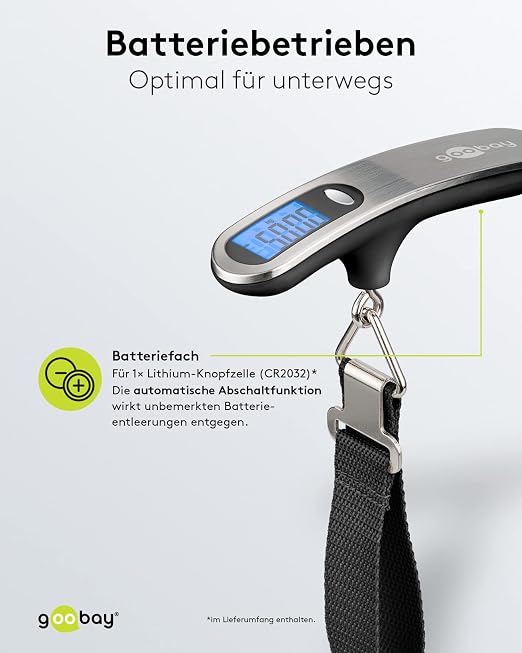 goobay Pèse bagage électronique de Voyage 50kg max (Argent)