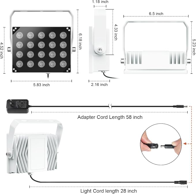 [Upgraded] Univivi IR Illuminators 20 LEDs 850nm Long Range Illuminator 90 Degree Wide Angle Infrared Flood Light IP67 Waterproof for Security Camera IR Light Indoor&Outdoor