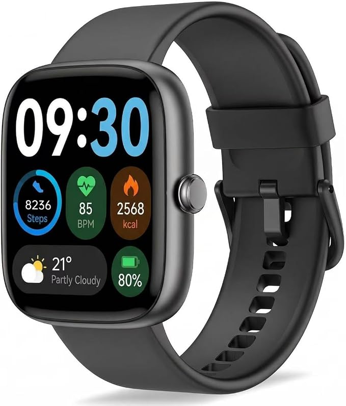 Smart Watch for Men Women, 1.83" HD Touchscreen Fitness Tracker, Bluetooth Calling, 110+ Sports Modes, Heart Rate SpO2 Sleep Monitor, DIY Dial, IP67 Waterproof, Compatible with Android & iOS