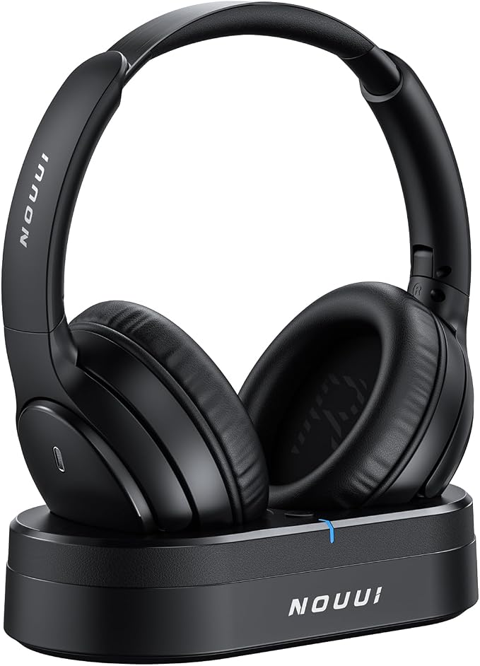 Wireless Headphones for TV Watching, 65H TV Headphones Wireless for Seniors with Charging Base, No Delay Bluetooth Headphones for TV for listening seniors, HiFi Stereo Sound, Gifts for Parents/Elderly
