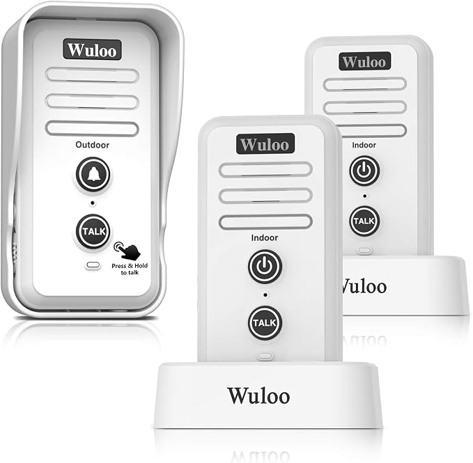 Wireless Intercom Doorbell Chime for Home Intercomunicador (1T2 White) …