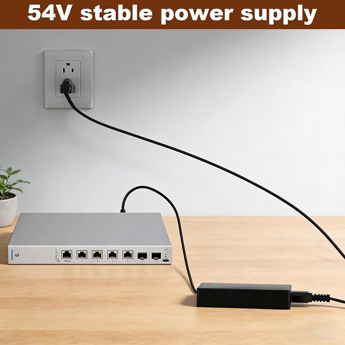 Uacc-Adapter-AC-210W, 54V 3.9A Power Adapter Compatible with Networks UniFi XG 6 PoE (Model US-XG-6POE) 6/8 Port switches Power Cord Charger
