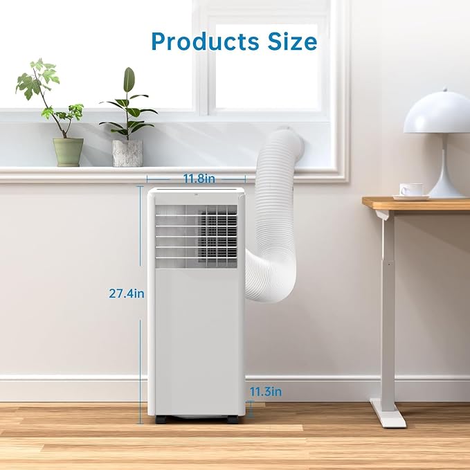 Acekool 8,000BTU Portable Air Conditioners, Portable AC for Room up to 350 Sq. Ft, with Remote Control, 3-in-1 AC Unit, 24H Timer, Window Installation Kit, Air Cooler for Bedroom Room Kitchen Camping