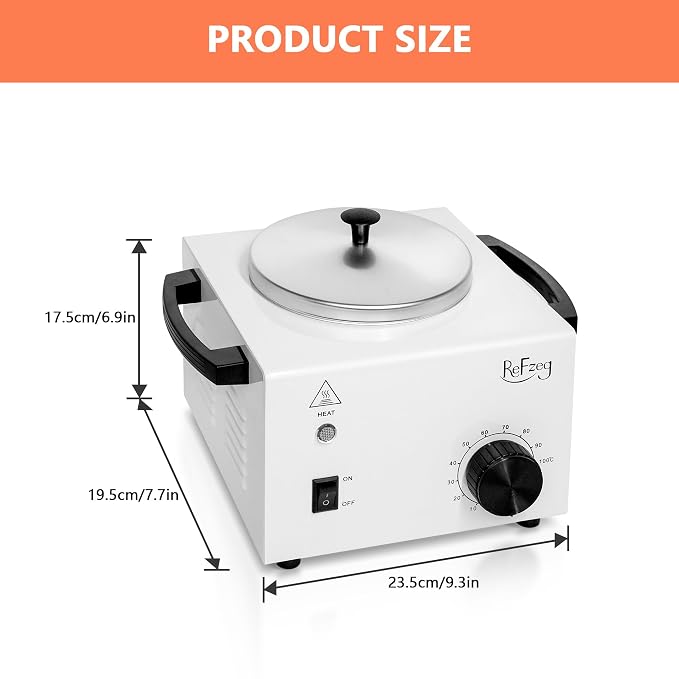 Professional Wax Warmer Single Pot Waxing Kit for Painless Hair Removal, Women Men Portable Wax Heater Machine with Adjustable Temperature Set, 50pcs Sticks, 20pcs Protective Collars