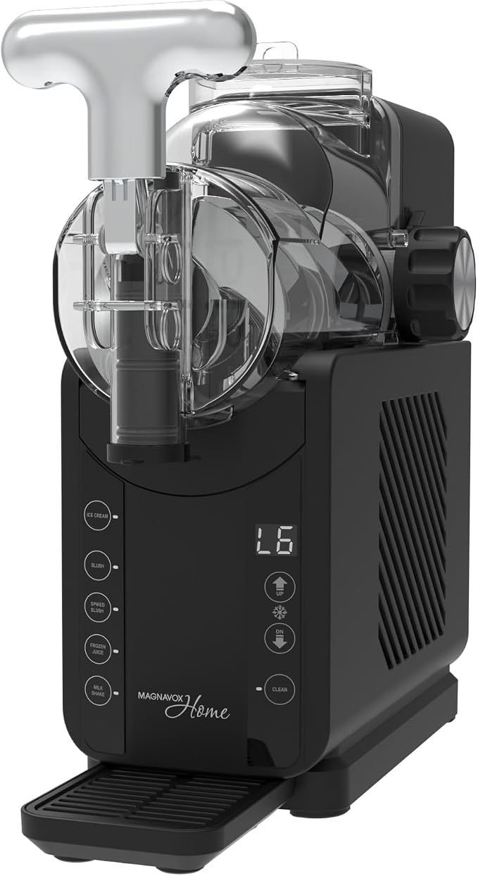 Magnavox Home, Ice Cream & Frozen Slush Drink Maker, Onyx (34OZ IceCream or 57OZ Slush at a Time)
