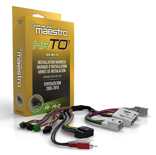 Idatalink Maestro HRN-HRR-TO1 T-Harness for Select Toyota & Scion Vehicles 2005-19, replace the factory radio while retaining steering wheel controls & use of amp (ADS-MRR or ADS-MRR2 module required)