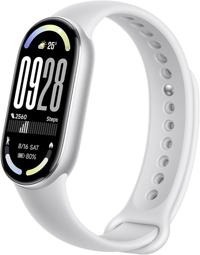 XIAOMI Mi Smart Band 10 (2025) Global Version - 1.72" AMOLED Display | 21 Days Battery Life | Touchscreen, Multi-Sport Tracker, Activity Tracker, Heart Rate Monitor | BT5.4 - (Glacier Silver)