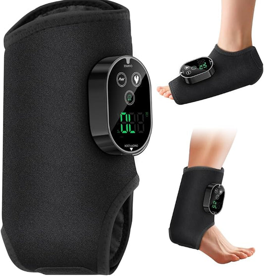 Electric Foot Massager with Heat Therapy, Portable Heated Foot Care Device Heated Wrap with 3 Vibration Modes and 5 Heat Levels - Cordless Portable Design (1-Piece, 1, Count)