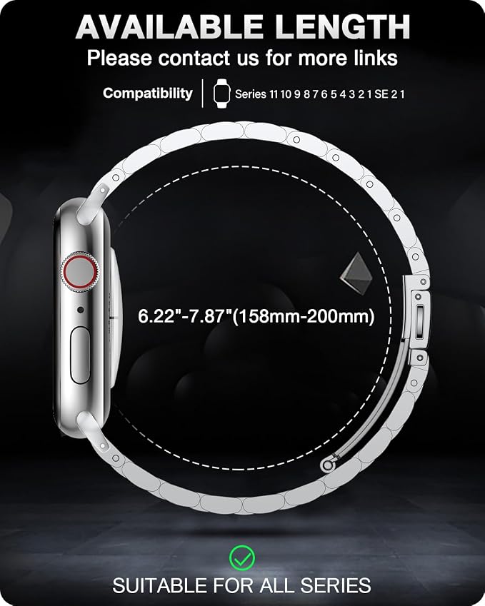EPULY Metal Band Compatible with Apple Watch Bands for Men 42mm 41mm 40mm 38mm, Business Stainless Steel Strap for iWatch Series 11 10 9 8 7 6 5 4 3 2 1, SE3 2 1, Ultra3 2 1, No Tools Required