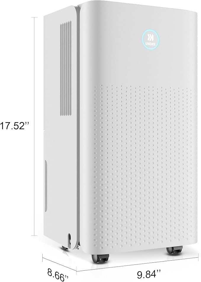 Ukoke Dehumidifiers for Home, 1750 Sq. Ft Energy Star Most Efficient 2025 Small Dehumidifier for Basement and Bedroom, Ultra Quiet with Auto Shut-off