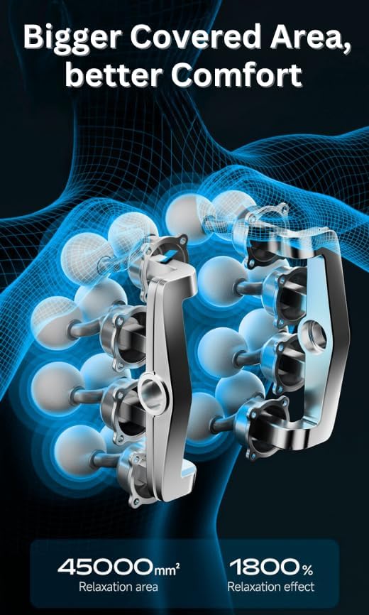 LEVILO 16 Head Massage Gun Deep Tissue – Back Massager for Pain Relief Deep Tissue - 16 Ball Massager for Back, Neck, Shoulder, Recovery - Percussion Massage Gun – Ideal Gift for Men & Women