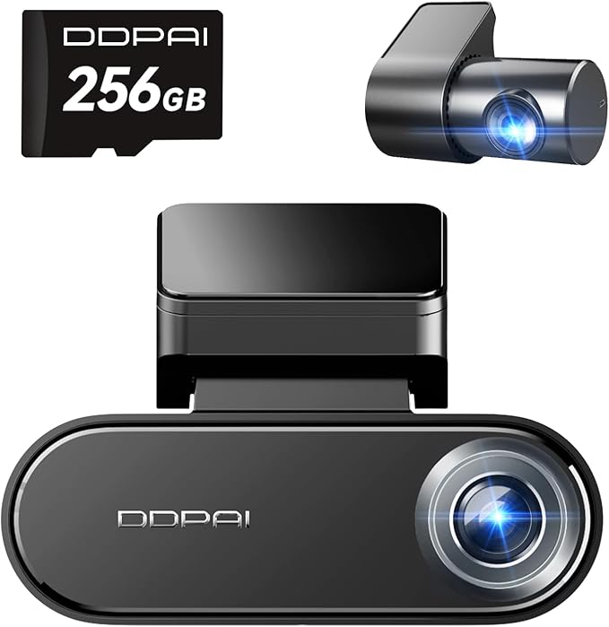 DDPAI N5 Dual 4K Dash Cam Front and Rear, 2160P+1080P Car Dash Camera with 256GB SD Card