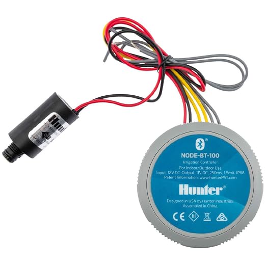 Hunter NODE-BT-100 Bluetooth Battery Operated Sprinkler Controller with Solenoid, Waterproof Irrigation Timer, Easy Install, for Gardens, Lawns, Parks, Greenhouses
