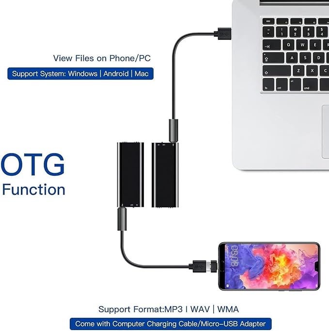 16GB/32GB Mini Voice Recorder - Voice Activated Recorder with Intelligent Triple Noise Reduction, 800 Hours Recording Device,an Audio Recording Tool Suitable for Interviews, Study and Meetings (8GB)