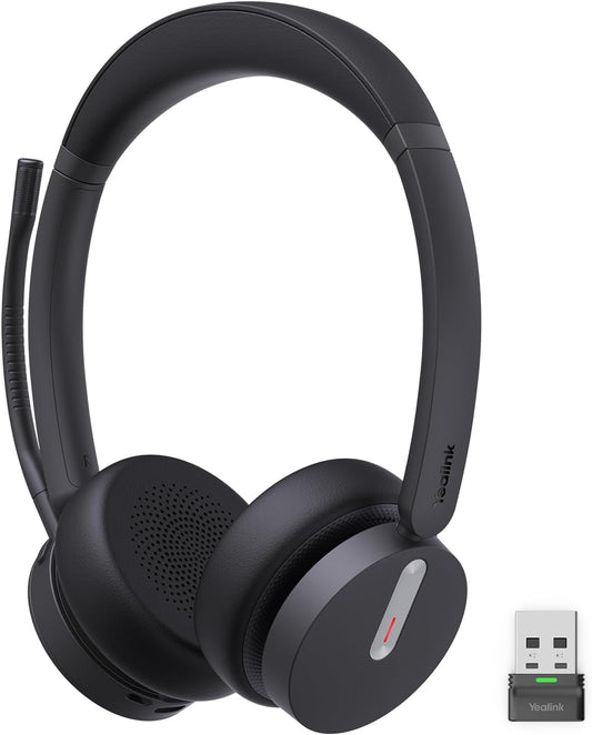 Yealink BH70 Dual Wireless Headset with Mic for Work, Bluetooth Headphone with Teams Certification, up to 35h Talk Time, 147g All-Day Wearing Comfort, Perfect for Open Office Home Hybrid Work, USB-A